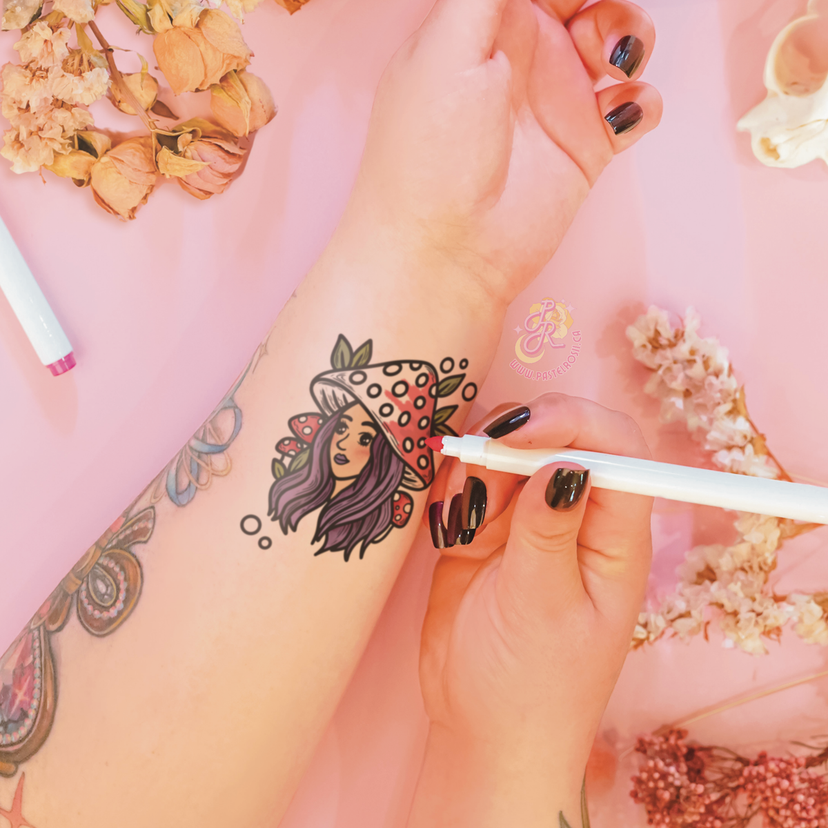 Mushroom Moth | Temporary Tattoo Mini Set