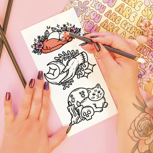 A Witches Timeline | Temporary Tattoo Mini Set