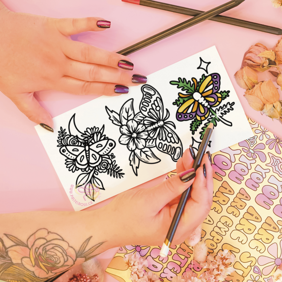 Moth in the Garden | Temporary Tattoo Mini Set