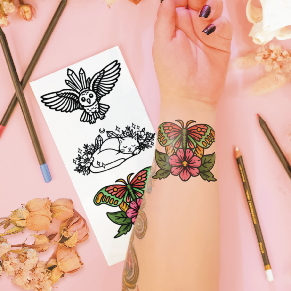 Midnight Spell Casting | Temporary Tattoo Mini Set