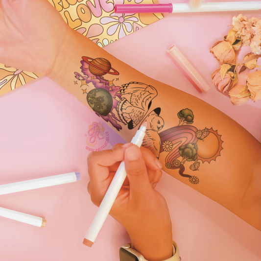 Owl of Two Realms | Temporary Tattoo