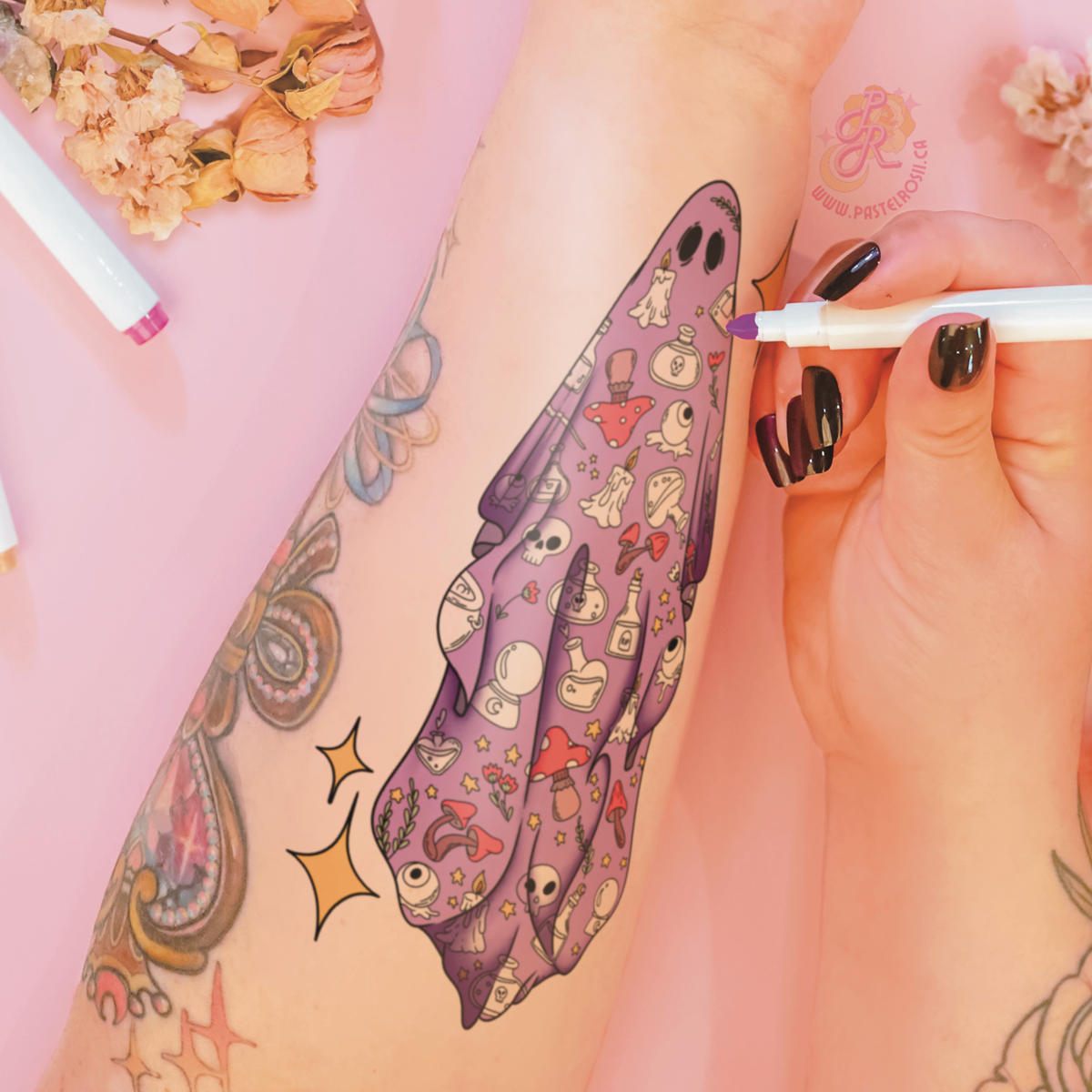 Patchwork Phantoms | Temporary Tattoo