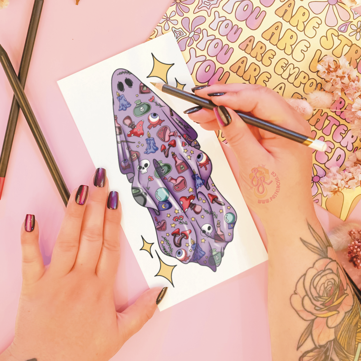 Patchwork Phantoms | Temporary Tattoo