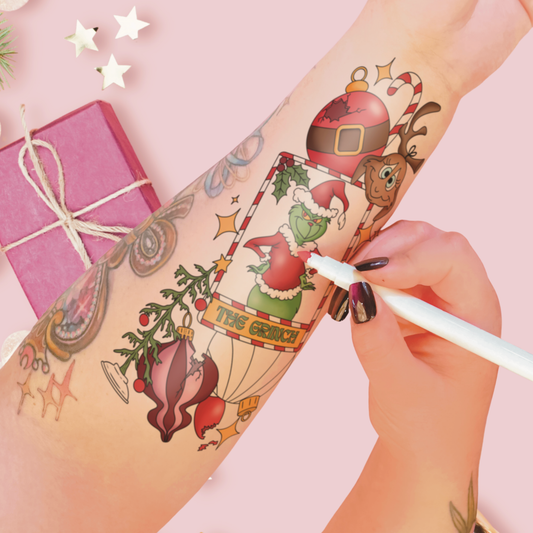 A Grump at Christmas Tarot | Temporary Tattoo