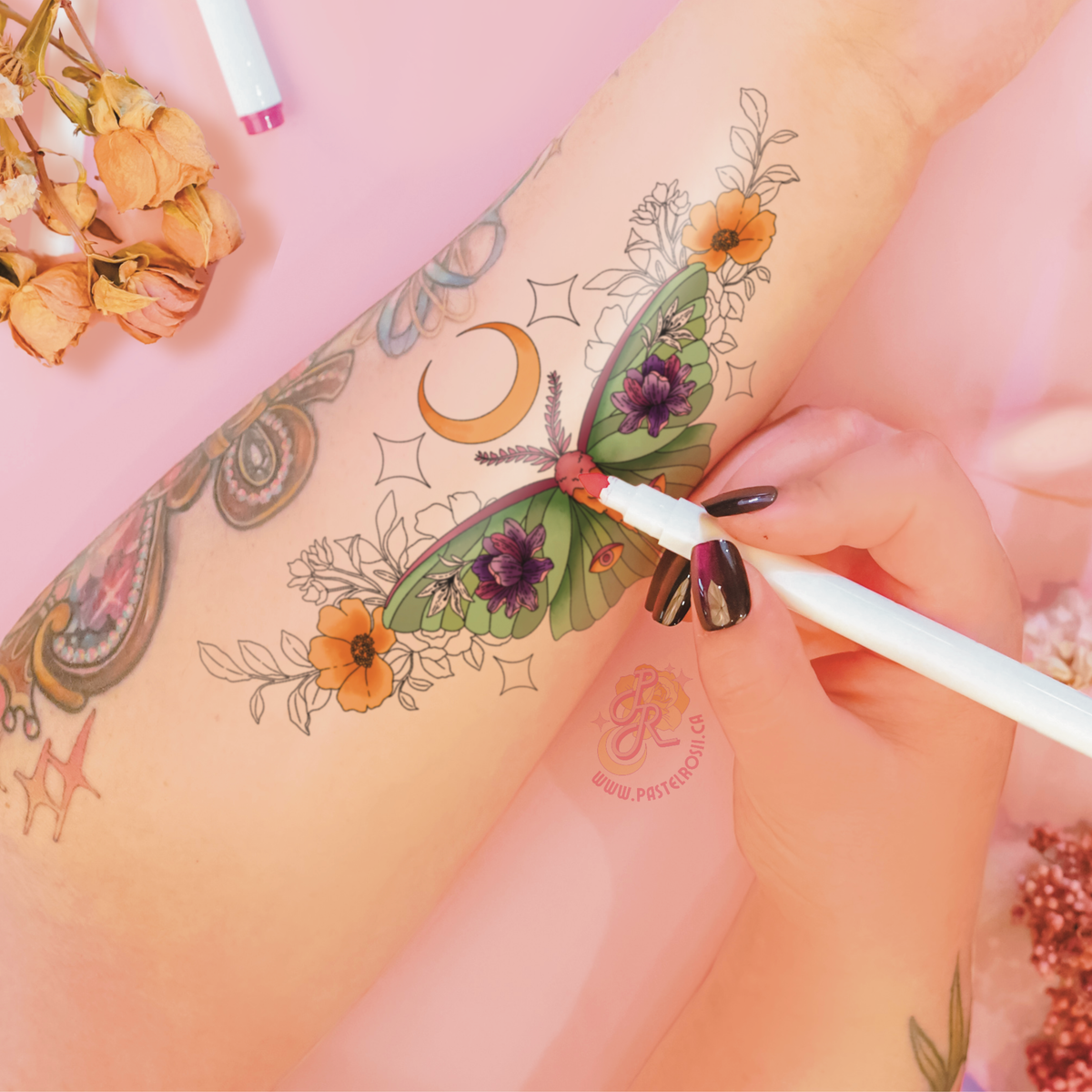 Moon Moth | Temporary Tattoo