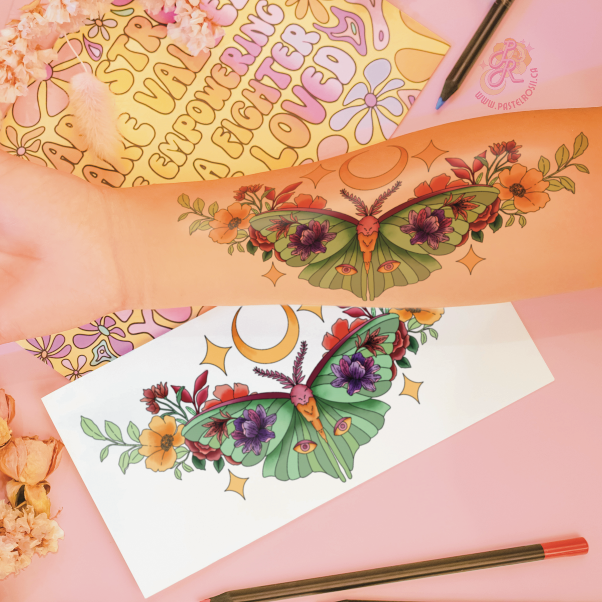 Moon Moth | Temporary Tattoo