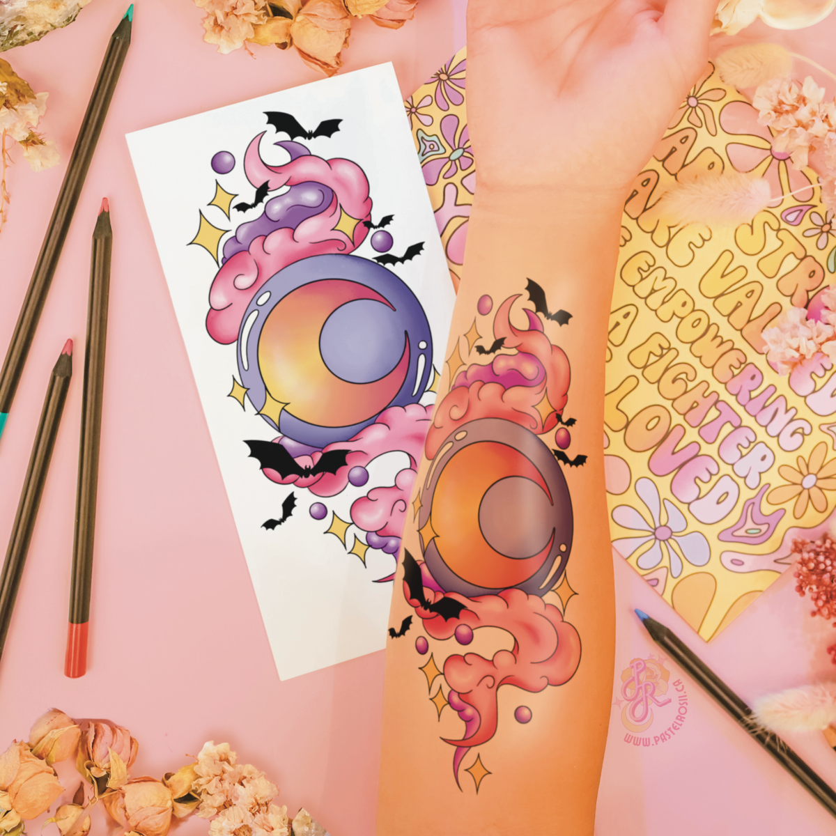 Crystal Moon | Temporary Tattoo