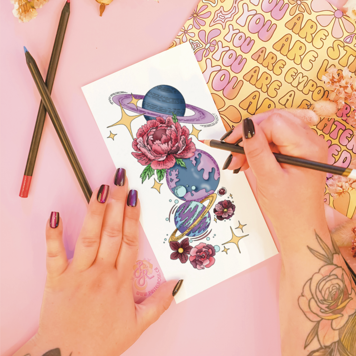Space Flower | Temporary Tattoo