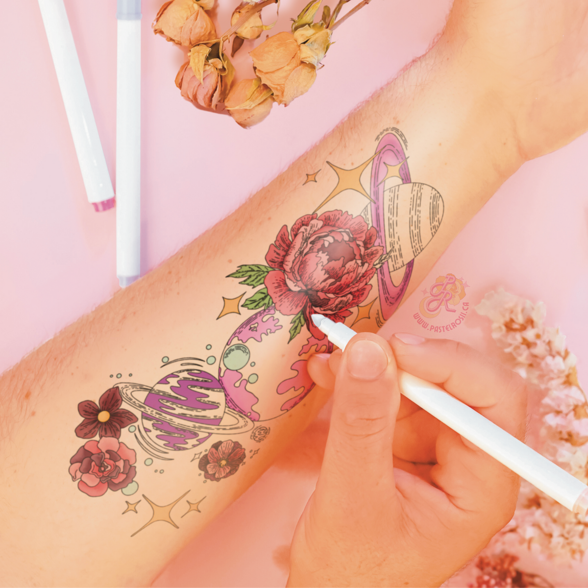 Space Flower | Temporary Tattoo