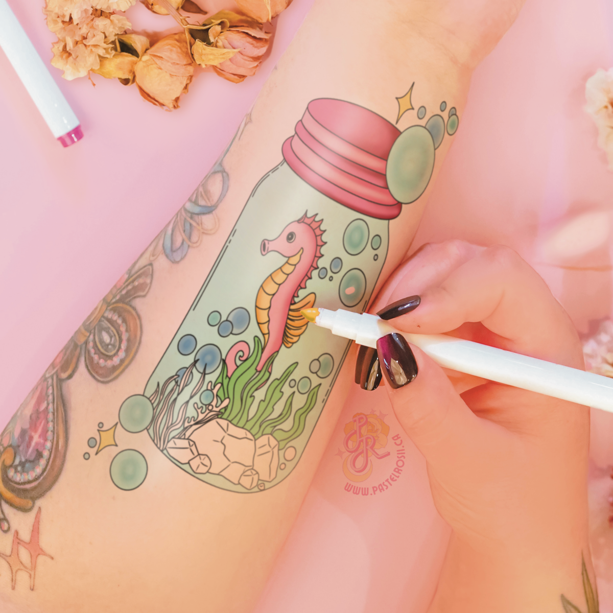 Seahorse Sanctuary | Temporary Tattoo