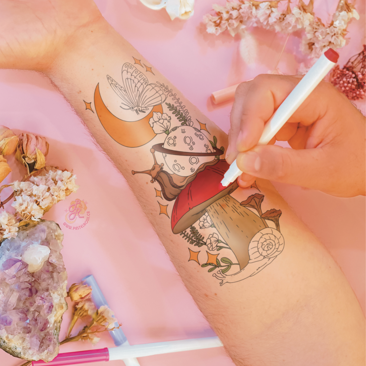 Snail Garden | Temporary Tattoo