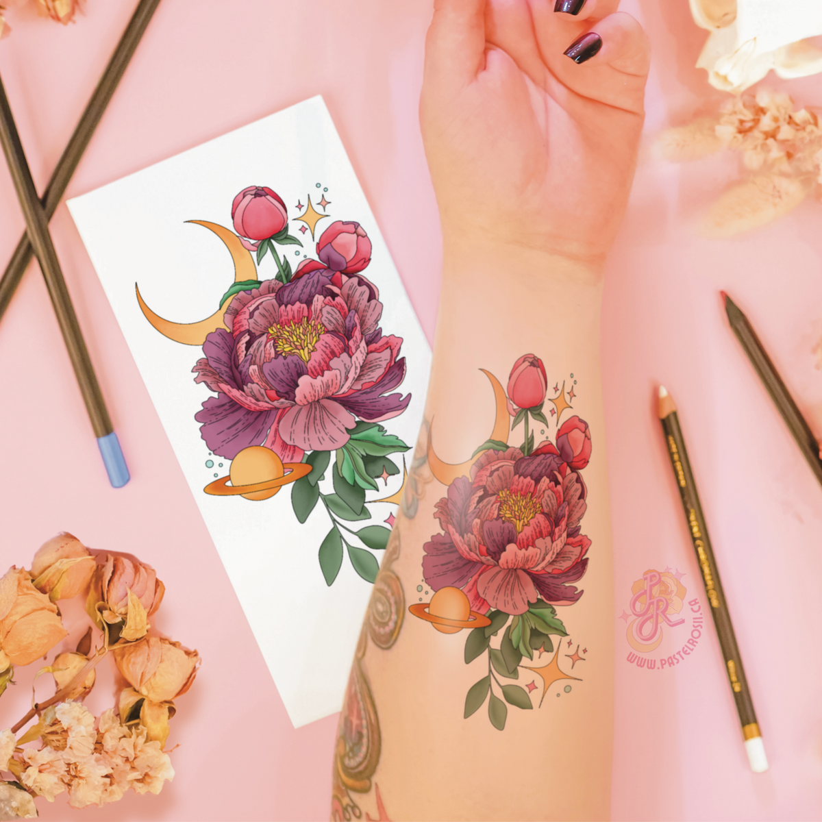 Blooming Planet | Temporary Tattoo