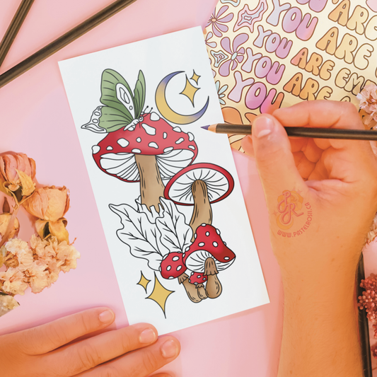 Moonlit Mushrooms | Temporary Tattoo