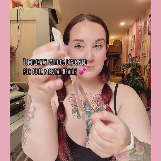 video of applying and colouring a temporary tattoo