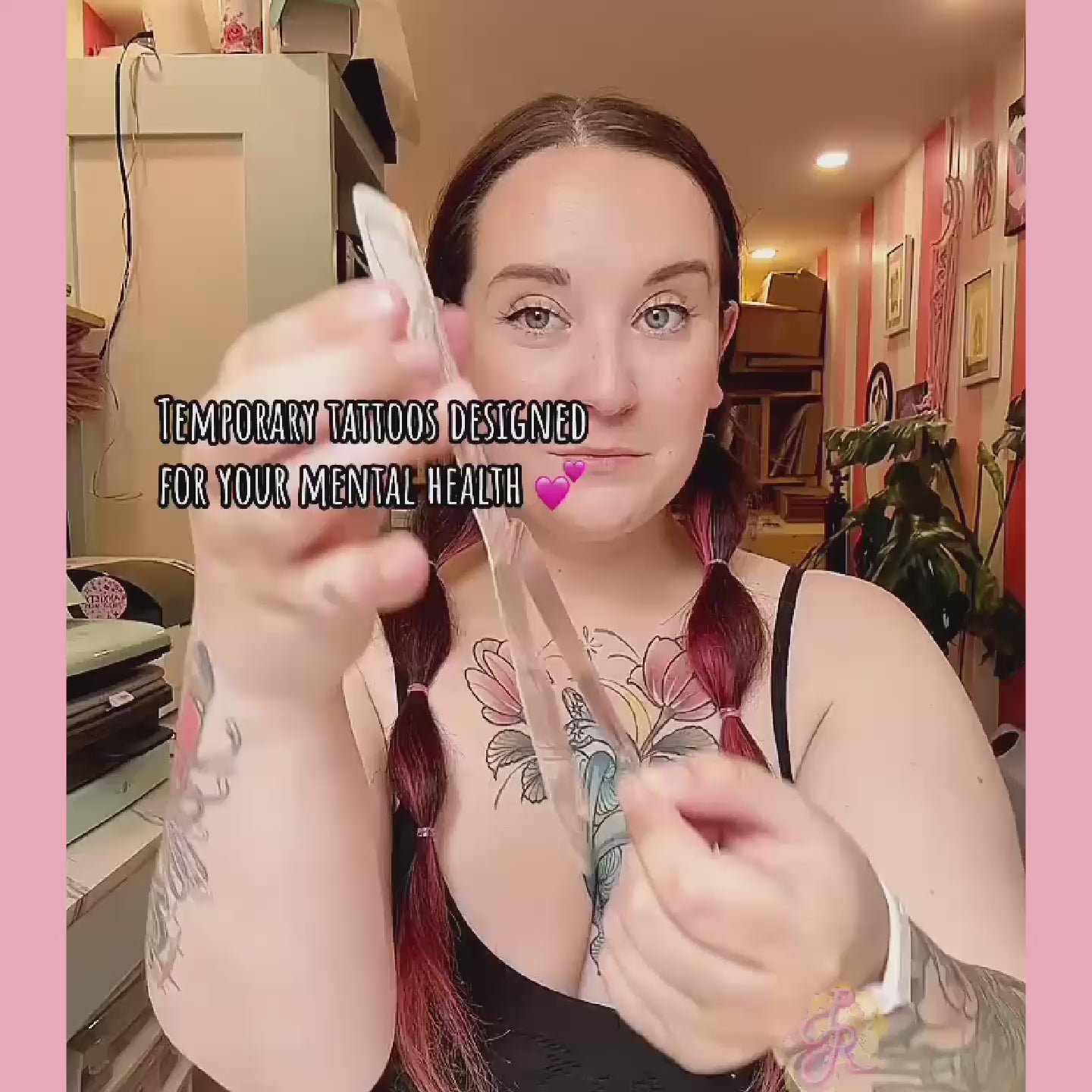 video of applying and colouring a temporary tattoo